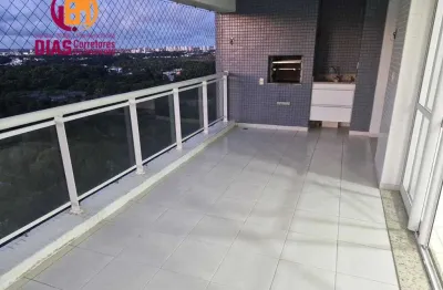 Vendo em exclusividade apartamento com 134m2, nascente andar alto, varanda gourmet com churrasqueira, 3/4 suíte, dependência de empregada, 2 vagas, 01 depósito no greenville - patamares/ssa/ba.