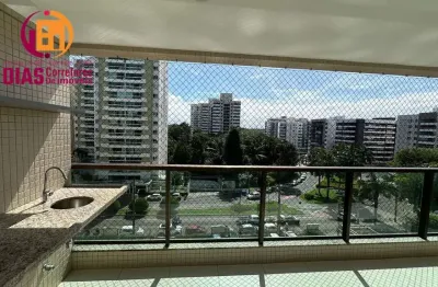 Alugo apartamento nascente vista clube no alphalife com 102m2 com armários e ar, varanda gourmet, 3/4, 2 vagas - alphaville - salvador /ba.
