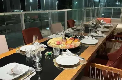 Alugo apartamento  com 165m2 mobiliado e decorado, varanda gourmet vista mar 3 suítes, 3 vagas - jaguaribe - salvador/ba.