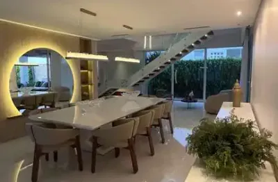 Alugo mansão no alphaville i mobiliada e decorada com uma academia equipada, clube com espaço gourmet climatizado privativo garagem 5 carros - salvador/ba.