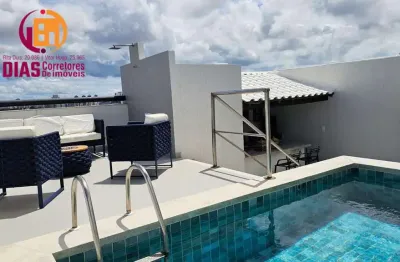 Vendo em super oportunidade apartamento linda cobertura duplex com 200m2 piscina privativa com vista panorâmica para mar, 3suites, 3 vagas - caminho das árvores  - salvador
