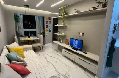 Alugo apartamento mobiliado com 2/4 novo em condomínio, 1 vaga, infraestrutura  - lauro de freitas