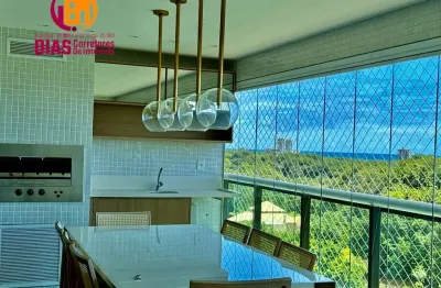 Alugo apartamento  com 195m2 com 4 suítes com armários e ar-condicionados, 4 vagas cobertas. resort le parc - patamares - salvador /ba.