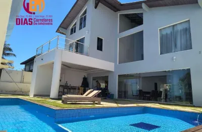 Alugo Linda Casa Alto Padrão mobiliada e decorada com 4 suítes piscina privativa em frente Praia - Itapuã - Salvador/Ba