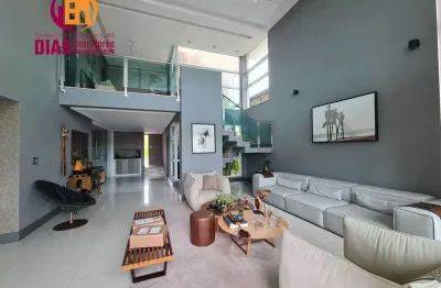 Alugo linda  Casa 420m2 mobiliada e decorada, 4/4 suítes, clossets, piscina privativa  em Alphaville II, Salvador/BA