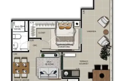 Apartamento em condomínio garden para venda no bairro vila ré, 1 dorm, 1 vagas, 39,73 m