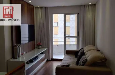 Apartamento mobiliado com 2 dormitórios à venda, 65 m² por r$ 330.000 - jardim testae - guarulhos/sp
