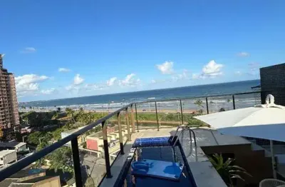 Cobertura à venda com vista para o mar e orientação nascente. condomínio blue ocen