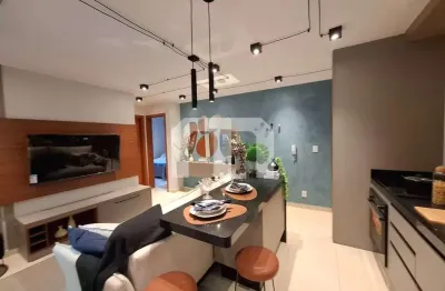 Apartameno a venda de 55 m², 2 dormitórios, ampla sala 2 ambientes com churrasqueira e 1 vaga.