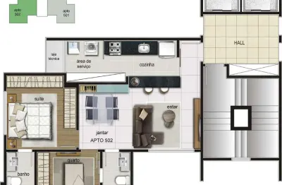 Apartamento à venda, 2 quartos, 1 suíte, 1 vaga, santa efigênia - belo horizonte/mg