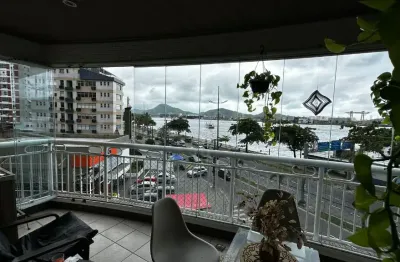 Apartamento vista mar de 3 suites 199m² na ponta da praia com varanda gourmet e lazer completo