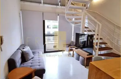 Loft mobiliado com 1 quarto, ar-condicionado e lazer completo nos jardins.