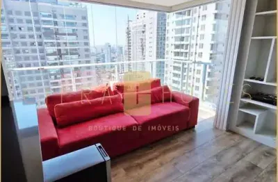 Studio mobiliado de 45 m², 1 dormitório,  com sacada, área verde, piscina e academia na zona sul.