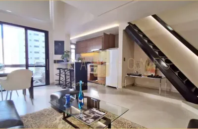 Apartamento para locação todo mobiliado com varanda, 1 suíte, 1 vaga de garagem em  moema