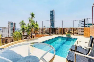 Cobertura à venda e para locação, com 335m², 4 dormitórios sendo 3 suítes e 5 vagas de garagem - anália franco - sp.