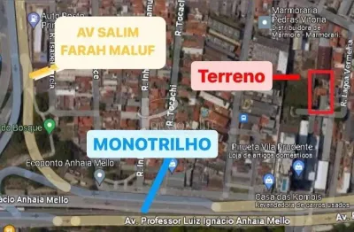 Terreno à venda na Rua Lagoa Vermelha, 148, Vila Prudente, São Paulo
