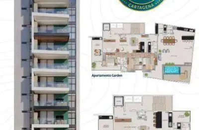 Apartamento garden com 3 suítes, varanda, ampla área externa com espaço gourmet e preparação para spa e piscina, 3 vagas. localização privilegiada!