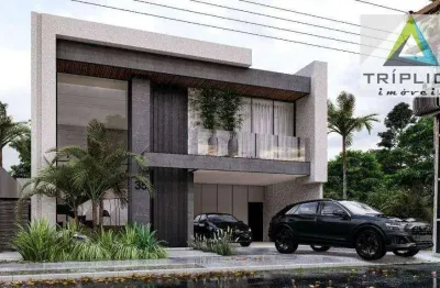 Casa de alto padrão, 4 suítes, suíte master, sala com pé direito duplo, espaço gourmet, piscina. Condomínio clube Estrela Alta.