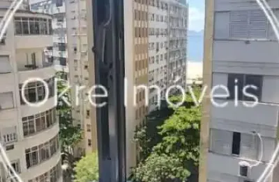 Vista mar!!! quarto e sala na quadra da praia de copacabana, sala em 2 ambientes, vista mar,  46 m², portaria 24h