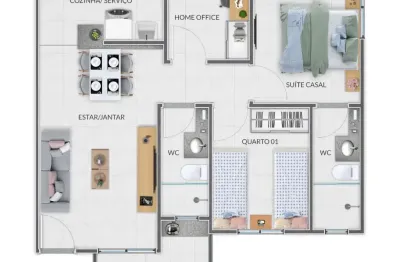 Apartamento com 3 quartos à venda na São Cristóvão, 141, Centro, Eusébio