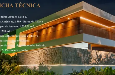 Casa no condomínio Arouca na Barra da Tijuca . 5 suites em um dos mais requintados condomínios da barra da Tijuca