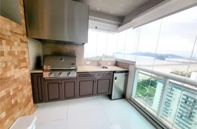 Apartamento venda prime plaza santos, 4 suítes, 4 vagas e varanda gourmet