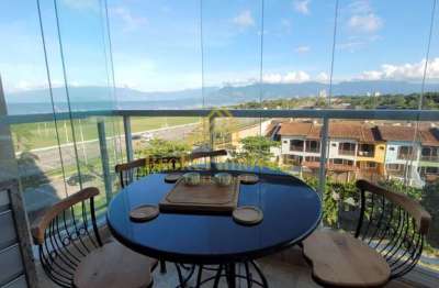 Apartamento lindíssimo com vista espetacular para o mar no edifício malbec no jardim aruan com varanda gourmet