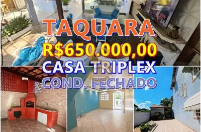 Selano vende casa triplex em condomínio na taquara!! linda casa na estrada outeiro santo!