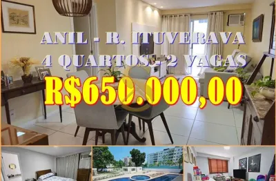 Condomínio chacara da freguesia - selano vende apartamento 4 quartos na rua ituverava - anil - 123m² - apartamento à venda - rio de janeiro - rj