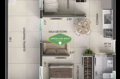 Apartamento com 02 dormitórios e quintal privativo na vila são pedro, campo grande - lançamento exclusivo