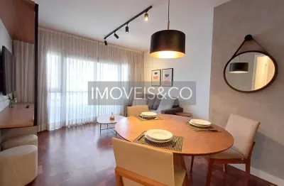 Apartamento mobiliado para locação na vila olímpia, são paulo-sp: 2 quartos, 2 salas, 2 banheiros, 1 vaga, 72m². venha conferir!