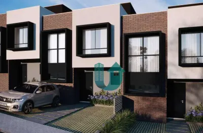 Sobrado duplex novo em condominio fechado com 3 quartos, sendo 1 suite e 2 vagas - santa felicidade