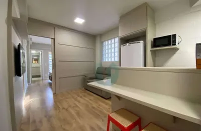 Apartamento semi mobiliado 1 quarto em andar alto - centro