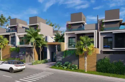 Sobrados triplex novos em condomínio com 4 quartos, sendo 2 suites e 2 vagas - xaxim