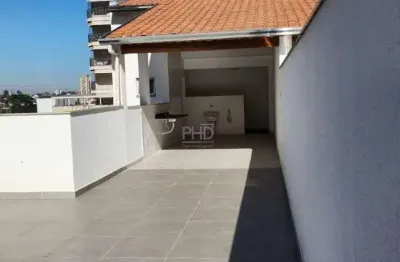 Cobertura sem condomínio à venda com 146,76m², 3 quartos, 1 suíte com sacada, 3 banheiros, 2 vagas cobertas, bairro campestre, santo andré