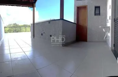 Cobertura sem condomínio à venda com 108m2, 2 quartos, 1 suíte, 3 banheiros, 1 vaga coberta, jardim guaraciaba, santo andré - sp