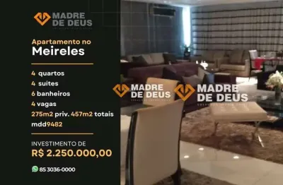 Apartamento com 4 quartos à venda na rua silva jatahy, 355, meireles, fortaleza por r$ 2.100.000