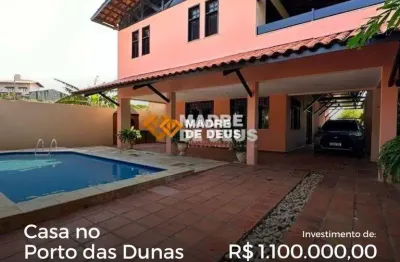 Casa em condomínio fechado com 6 quartos à venda na do caranguejo, 128, porto das dunas, aquiraz por r$ 1.100.000