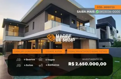 Casa em condomínio fechado com 4 quartos à venda na 4° anel viário, 1, cidade alpha, eusébio por r$ 2.650.000