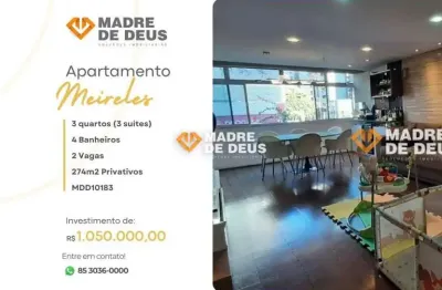 Apartamento com 3 quartos à venda na avenida desembargador moreira, 700, meireles, fortaleza por r$ 1.050.000