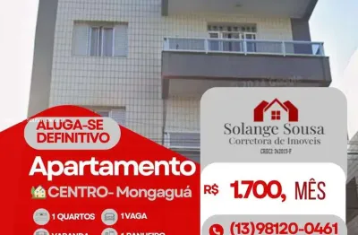 Apartamento para locação em mongaguá, centro, 1 dormitório, 1 banheiro, 1 vaga