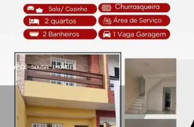 Sobrado para venda em mongaguá, centro, 2 dormitórios, 2 banheiros, 1 vaga