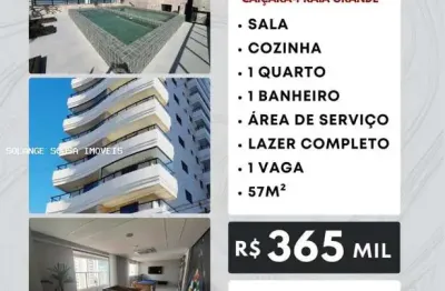 Apartamento para venda em praia grande, caiçara, 1 dormitório, 1 banheiro, 1 vaga