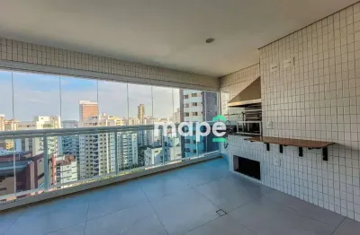Apartamento com 3 dormitórios para alugar, 143 m² por r$ 13.000,00/mês - boqueirão - santos/sp