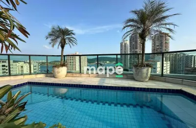 Cobertura com 5 dormitórios à venda, 490 m² por r$ 3.200.000,00 - ponta da praia - santos/sp