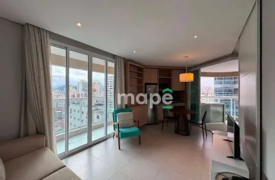 Apê vista mar com 1 dormitório para alugar, 52 m²  - pompéia - santos/sp