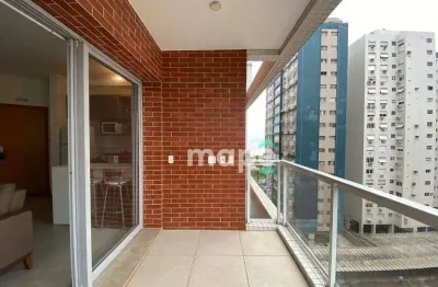 Apartamento com 1 dormitório para alugar, 45 m² por r$ 6.000,00/mês - boqueirão - santos/sp