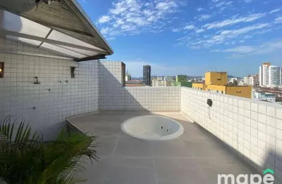 Cobertura com 3 dormitórios à venda, 146 m² por r$ 735.000,00 - vila mathias - santos/sp