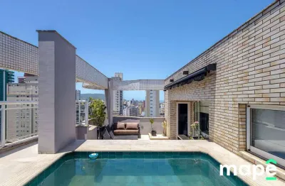 Cobertura com 4 dormitórios à venda, 240 m² por r$ 4.245.000,00 - boqueirão - santos/sp