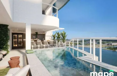 Cobertura com 4 dormitórios à venda, 301 m² por r$ 6.600.000,00 - ponta da praia - santos/sp